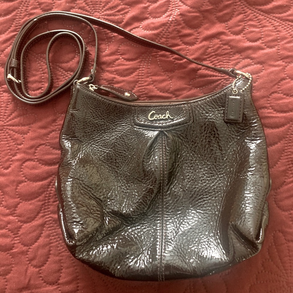 Coach patent leather crossbody purse